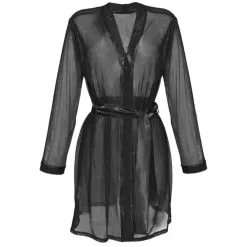 Aisha Doorzichtige Kimono Van Kant - Zwart -Verzorging Verkoop Aisha Doorzichtige Kimono van Kant Zwart 3