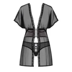 Amanda Sexy Babydoll Met Korset En Rijgveters - Zwart -Verzorging Verkoop Amanda Sexy Babydoll met Korset en Rijgveters Zwart 3