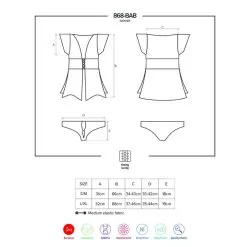 Amanda Sexy Babydoll Met Korset En Rijgveters - Zwart -Verzorging Verkoop Amanda Sexy Babydoll met Korset en Rijgveters Zwart 5