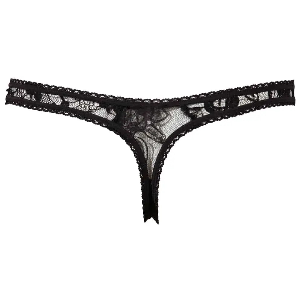 Ashley Sexy String Met Open Kruis - Zwart 4 Ashley Sexy String Met Open Kruis - Zwart - Afbeelding 2