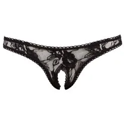 Ashley Sexy String Met Open Kruis - Zwart