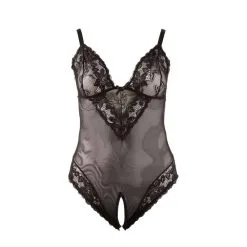 Body Met Open Kruis - Zwart