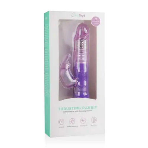 EasyToys Stotende Rabbit Vibrator - Paars 9 EasyToys Stotende Rabbit Vibrator - Paars - Afbeelding 7