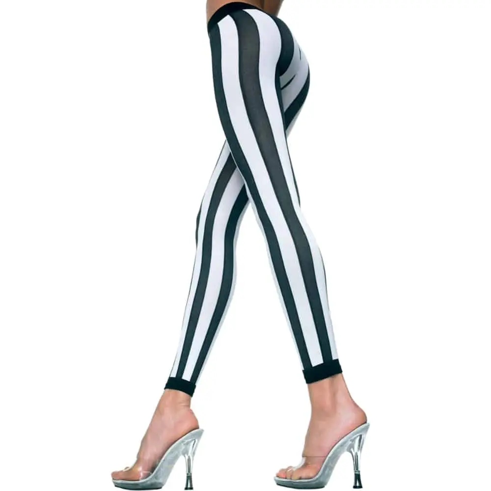 Gestreepte Legging - Zwart-Wit 3 Gestreepte Legging - Zwart-Wit