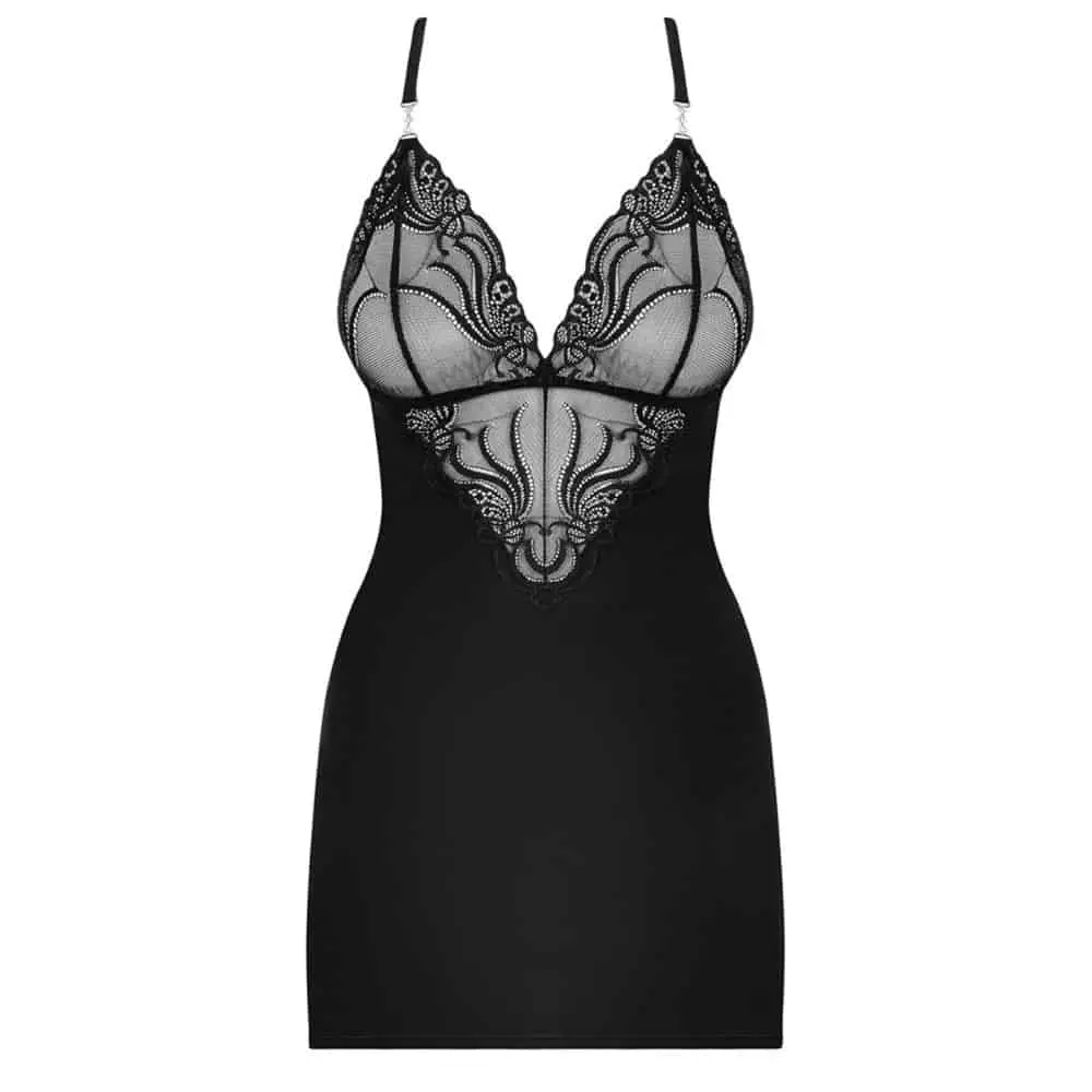 Helen Sexy Doorschijnende Slipdress Met Kant - Zwart 5 Helen Sexy Doorschijnende Slipdress Met Kant - Zwart - Afbeelding 3