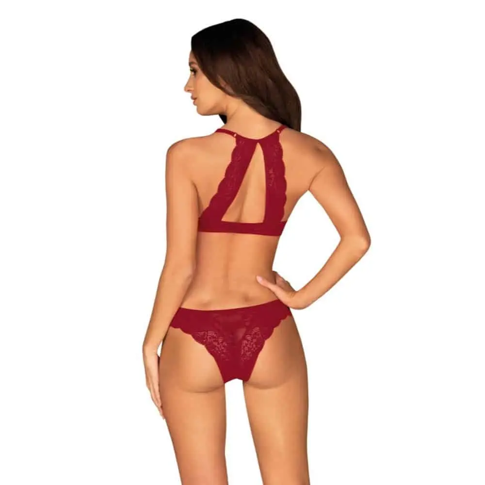 Ivetta Kanten BH Set - Rood 4 Ivetta Kanten BH Set - Rood - Afbeelding 2