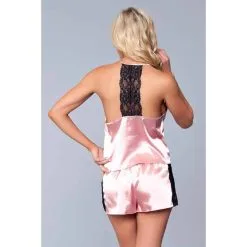 Jasmina Shortama Dames Met Kant - Roze -Verzorging Verkoop Jasmina Shortama Dames met Kant Roze 3