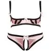 Katty Stoute Lingerie Set Met Open Cups En Kruis - Roze-Zwart -Verzorging Verkoop Katty Stoute Lingerie Set met Open Cups en Kruis Roze Zwart