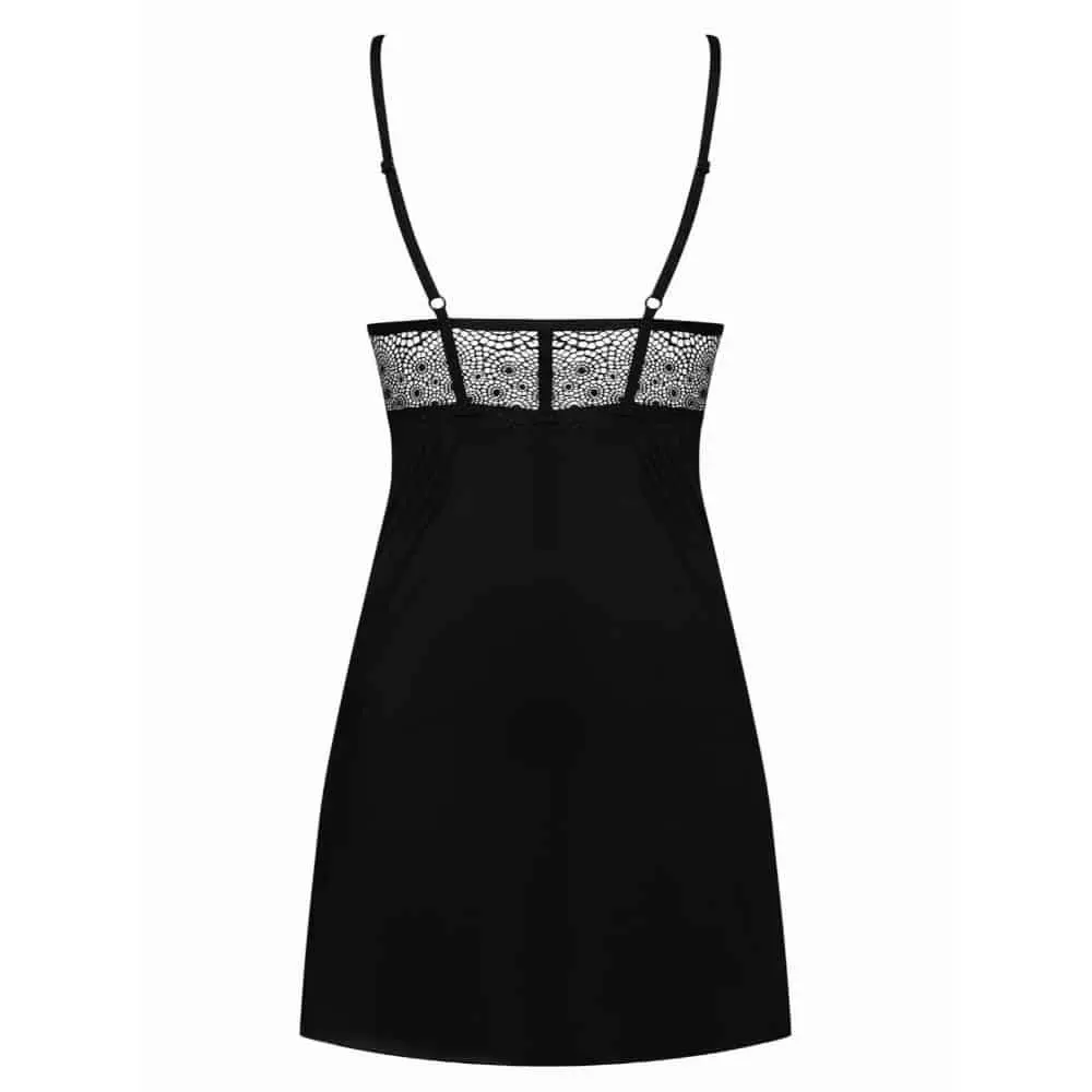 Sharlotte Negligé Met Bijpassende String - Zwart 7 Sharlotte Negligé Met Bijpassende String - Zwart - Afbeelding 5